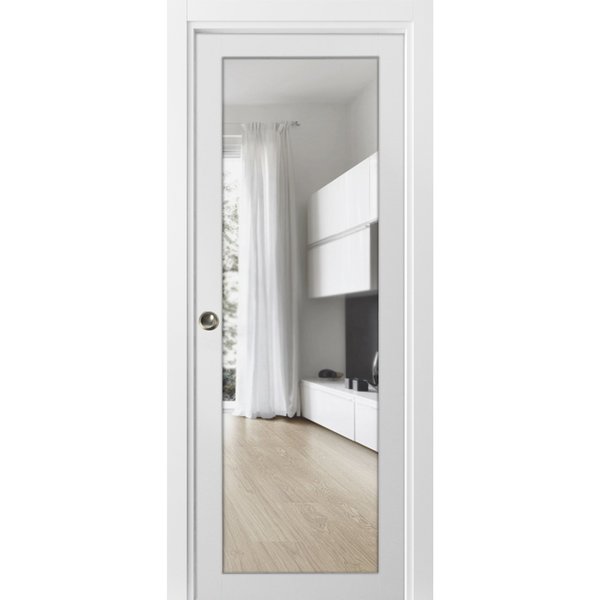 Sartodoors Pocket Interior Door, 32" x 80", White LUCIA2166PD-BEM-32